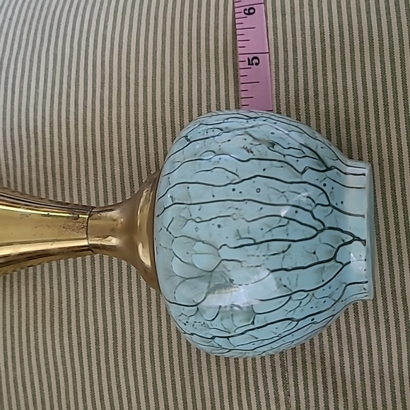 Vintage Delft ware Vase porcelain and brass, hand painted Holland - Picture 4 of 6